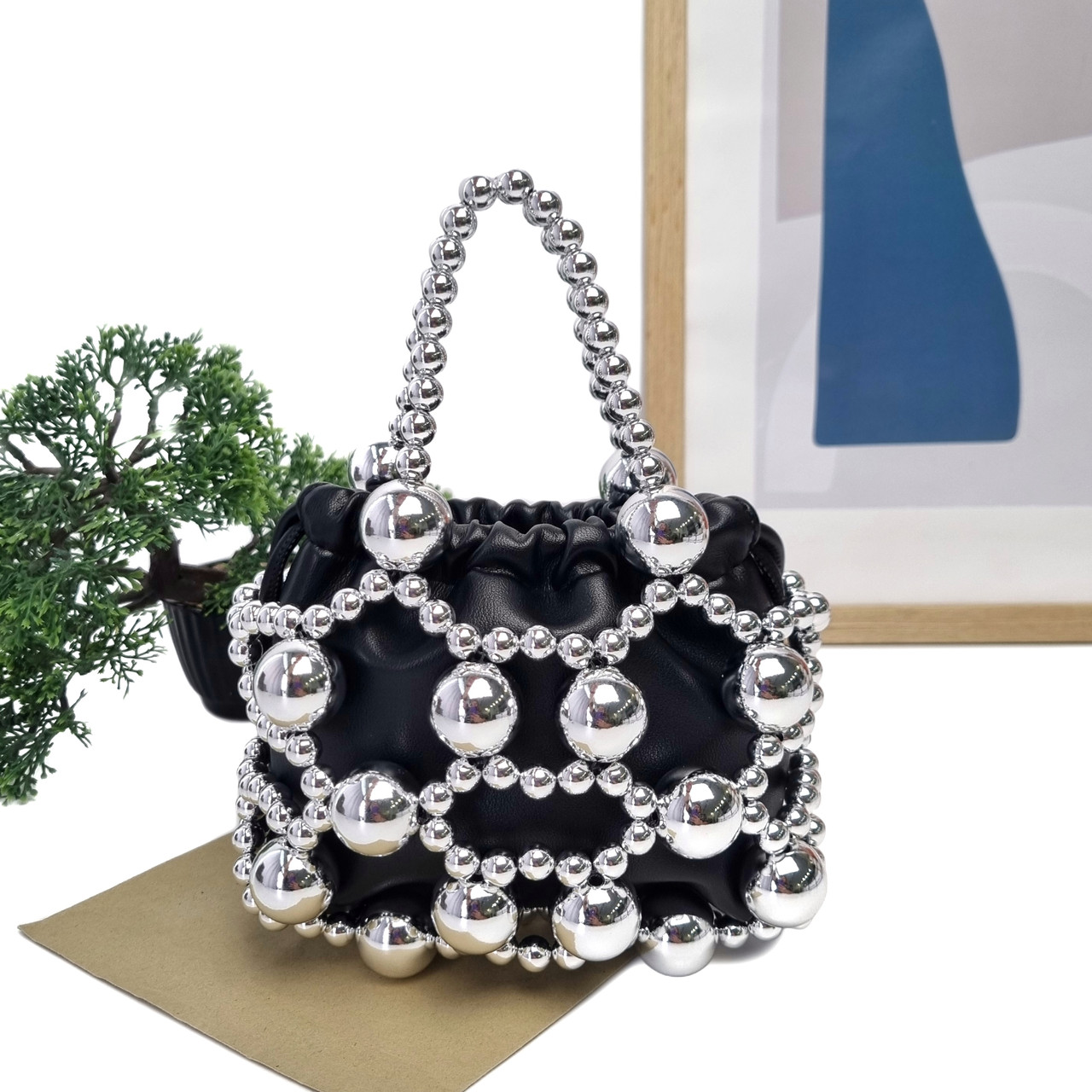 Чорна сумка на ланцюжку екошкіра Арт.AM-0276 black Alex Mia (54)