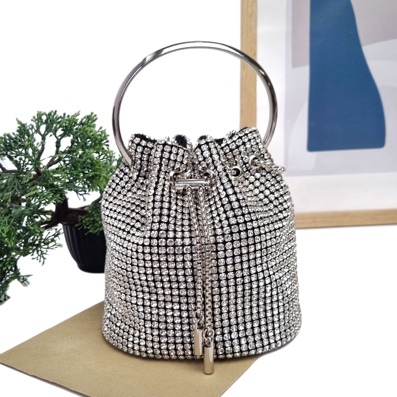 Вечірня сумочка клатч поліестер сріблястий Арт.AM-0277 silver Alex Mia (54), фото 1