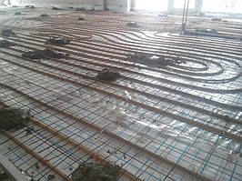 Армування сіткою для кладки над зоною теплої підлоги.