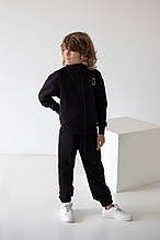 8089-144чор Чорний дитячий костюм для спорту та активного відпочинку Тм Авекс