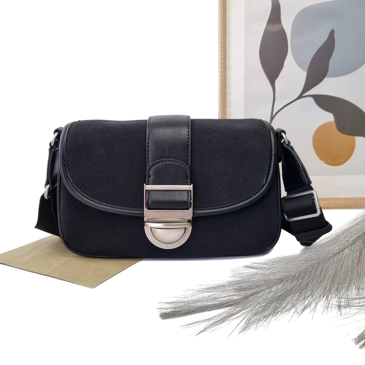 Сумка крос-боди экокожа черный Арт.CM7664 black DavidJones Франція