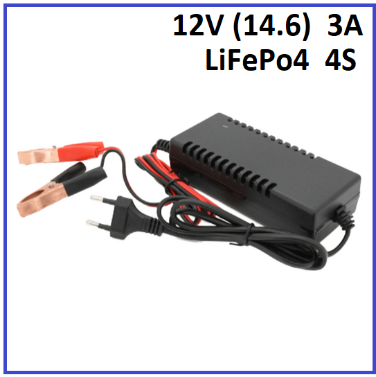 Зарядний пристрій Voltronic для LiFePo4 12V (14.6) 4S до 3А крокодили (Clips), фото 1