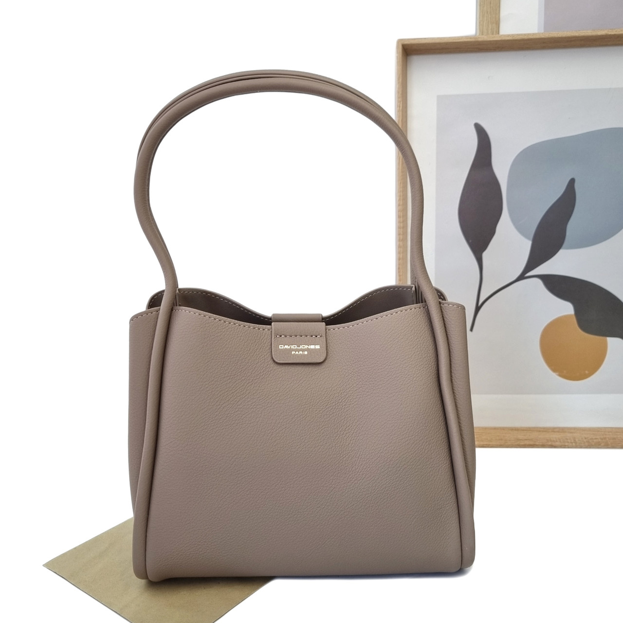 Жіноча модна сумка екошкіра темно-бежевий Арт.CM7425 d.beige DavidJones Французька