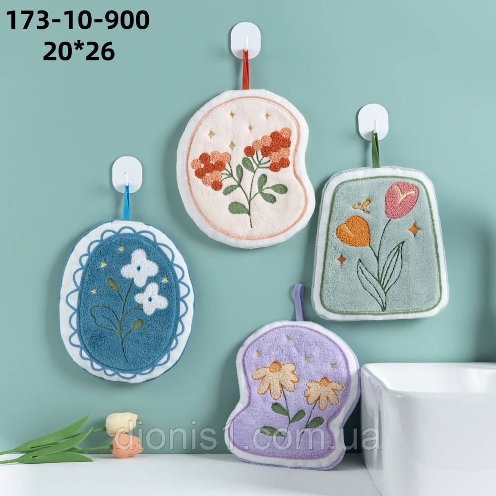 Кухонний рушник фігурний на петельці, мікрофібра. розмір 26х20, 10 шт. в пакованні, фото 1