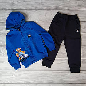 Спортивний костюм із ведмедиками на хлопчика в синьому кольорі