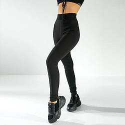 Жіночі чорні лосини з флісом Еластик ТМ "ОК" (S) Розміри: 44- 46 (33062-1)