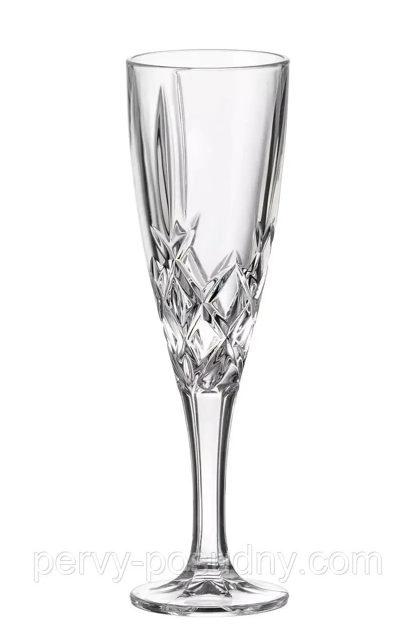 Келихи для шампанського кришталеві Bohemia Brixton 6 шт/180 мл 3310899/11038/180, фото 1