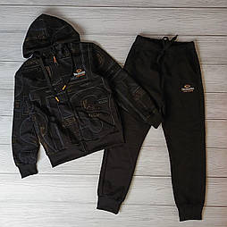 Трикотажний підлітковий костюм із манжетом на штанах в розмірах 140-158