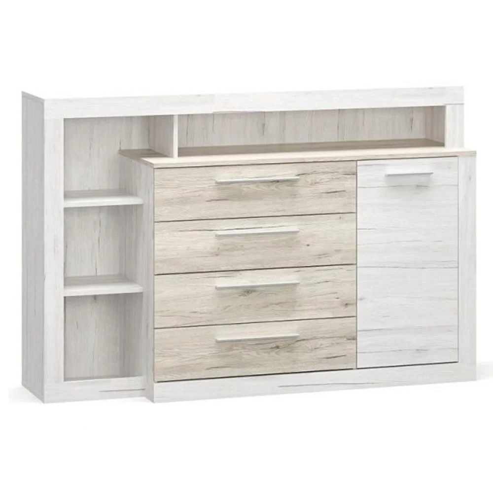 Комод в спальню 1Д4Ш з ДСП Кім Дуб Крафт Білий/Сан Ремо Мебель Сервіс, фото 1