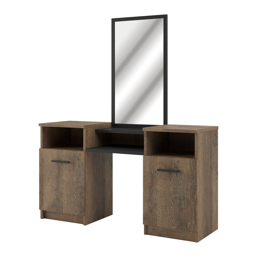 Стильний жіночий туалетний столик трюмо з дзеркалом 130 см для макіяжу косметики в спальню ДСП Лотос Світ Меблів, фото 1