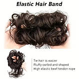 Резинка-шиньйон для волосся – мідний-каштановий обʼємний пучок з пасмами, фото 3