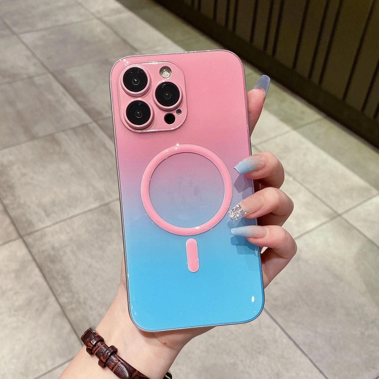 Чохол на телефон неон рожево-блакитний iPhone 11, фото 1