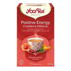 Yogi Tea Positive Energy Cranberry Hibiscus чорний чай "Позитивна енергія журавлини і гібіскуса" у пакетиках 17 шт