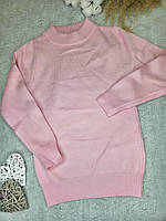 Теплая водолазка для девочки розовая Р. 120, 130 ,140, 150 см