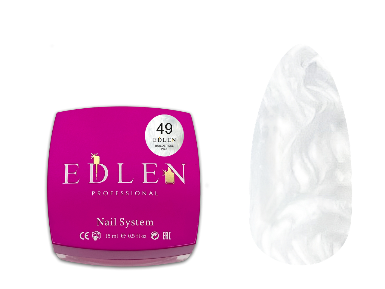 Гель для нарощування нігтів Edlen Builder Gel Pearl №49, 15 мл