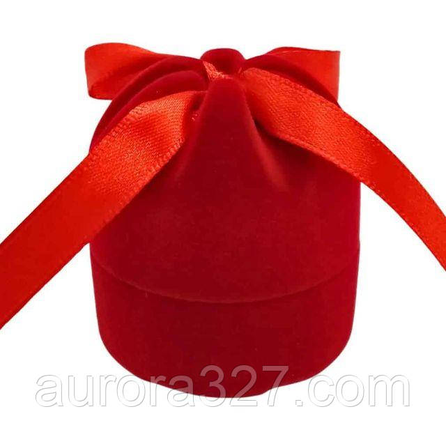 Футляр для кільця Циліндр зі стрічкою червоний, фото 1
