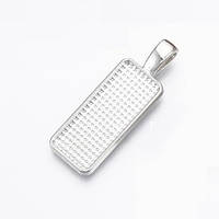 Підвіска під вставку Finding Кулон прямокутний основа під вставку 25мм x 10мм Сталистий 36.5мм x 12.5мм R120