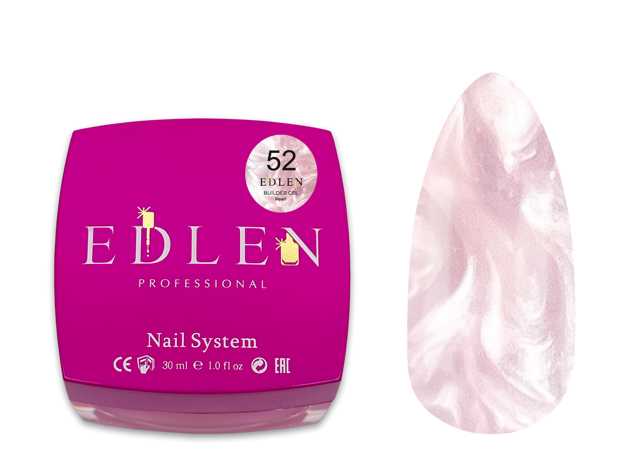 Гель для нарощування нігтів Edlen Builder Gel Pearl №52, 30 мл