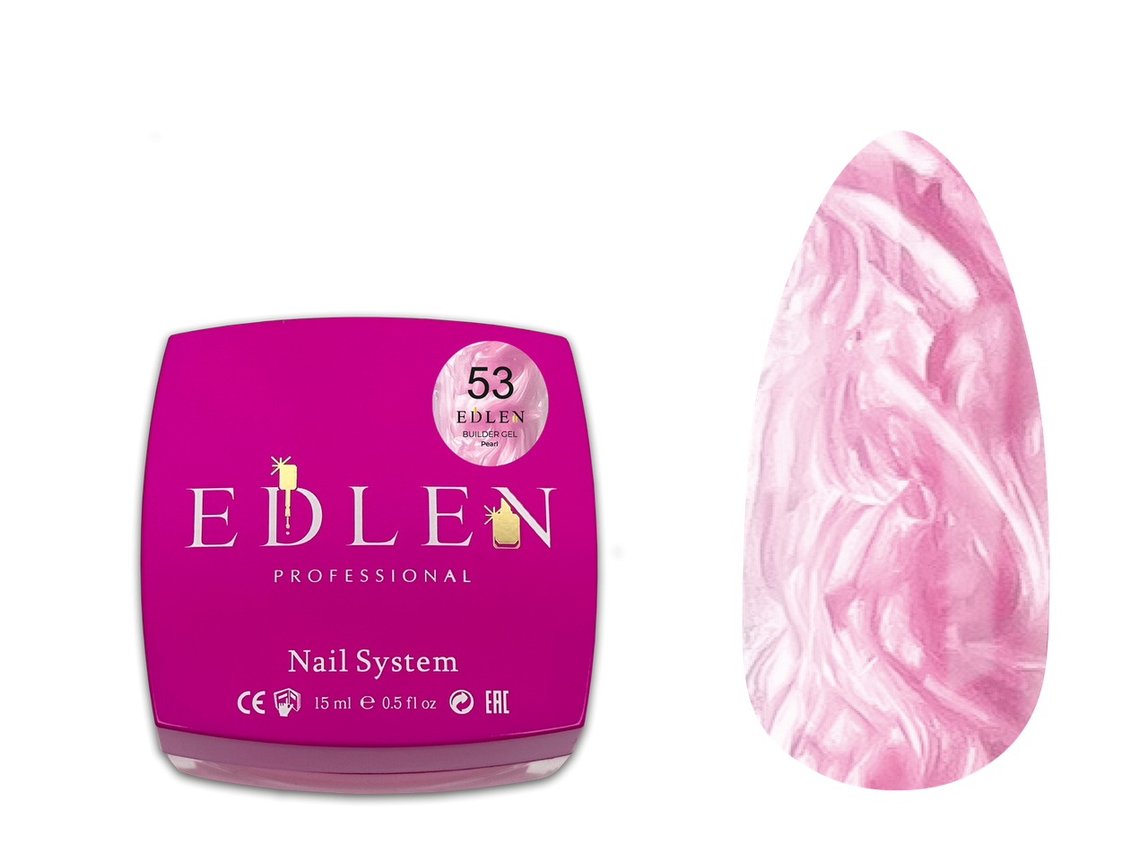 Гель для нарощування нігтів Edlen Builder Gel Pearl №53, 15 мл