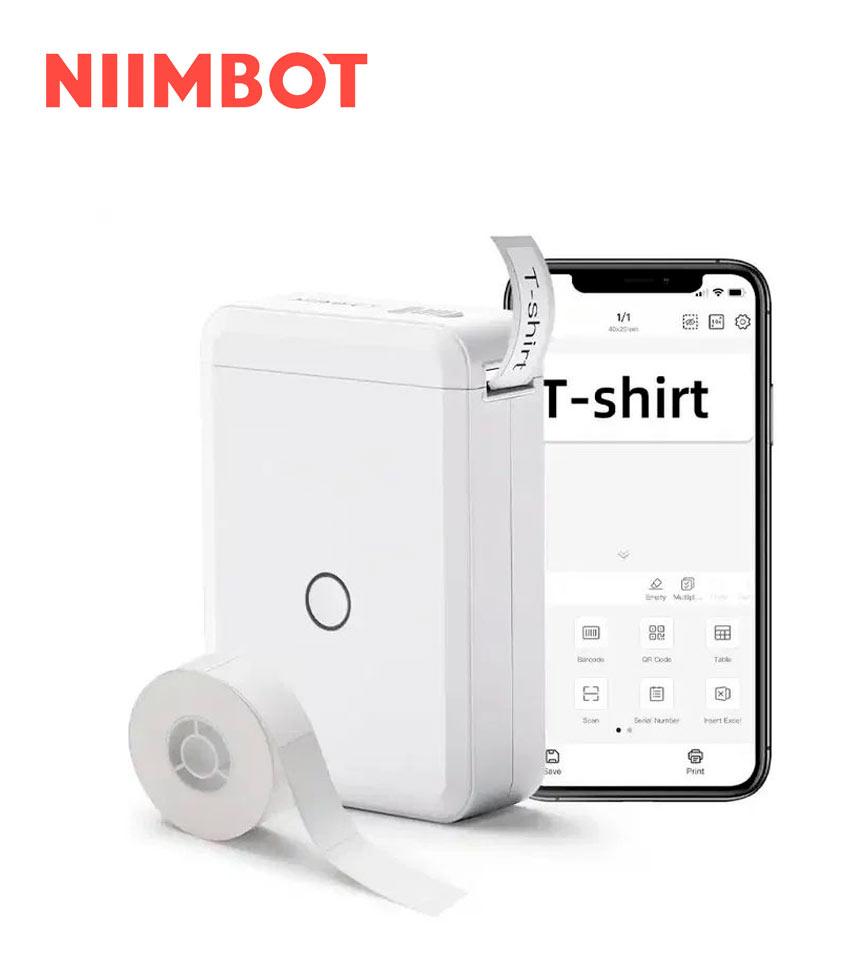 Принтер етикеток та штрихкодів NIIMBOT D110, термопринтер + рулон етикеток, фото 1