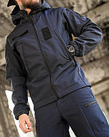Костюм тактичний демісезонний Soft Shell Revival ДСНС Костюм МНС софтшел синій на флісі демісезон