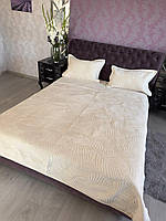 Велюрове стьобане покривало з наволочками 200х230