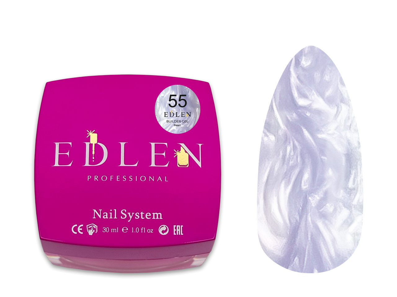 Гель для нарощування нігтів Edlen Builder Gel Pearl №55, 30 мл