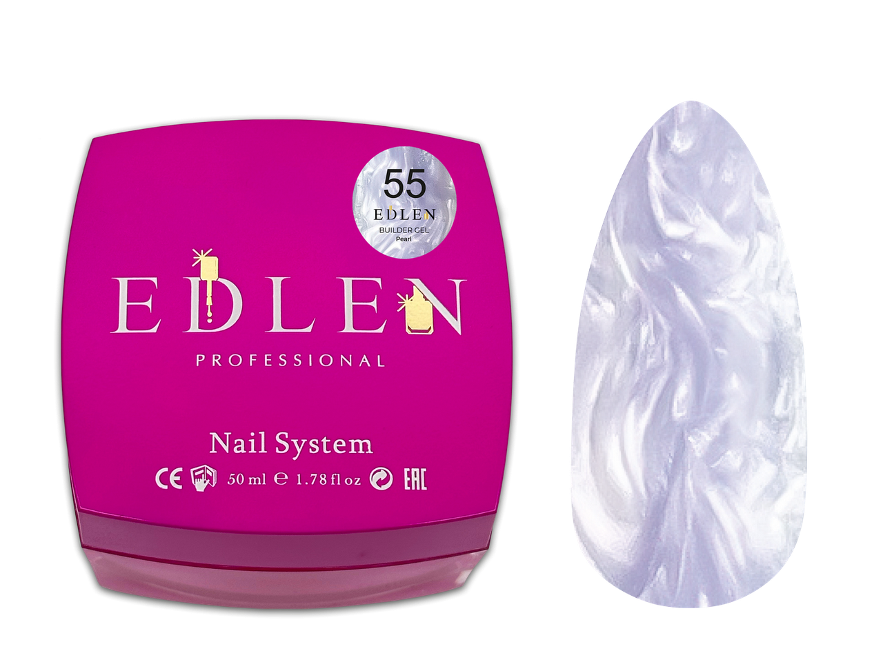 Гель для нарощування нігтів Edlen Builder Gel Pearl №55, 50 мл