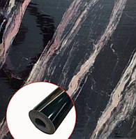 Самоклейна стінова PET плитка в рулоні чорний мармур 3000х600х2мм