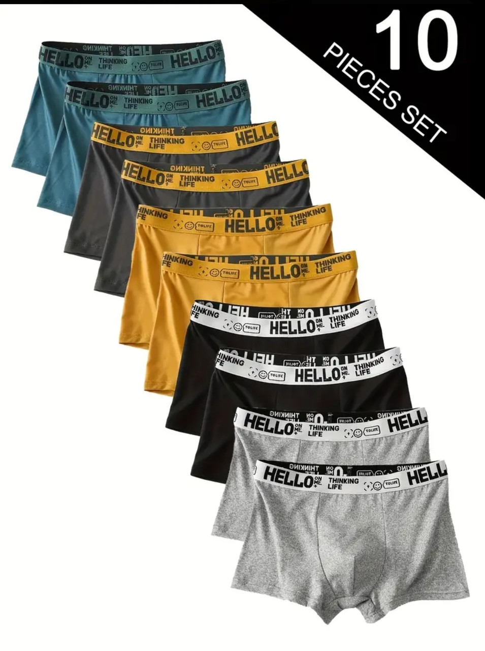 Набір чоловічих трусів М 10 шт боксерів, труси боксери для чоловіків розмір 44-46, фото 1