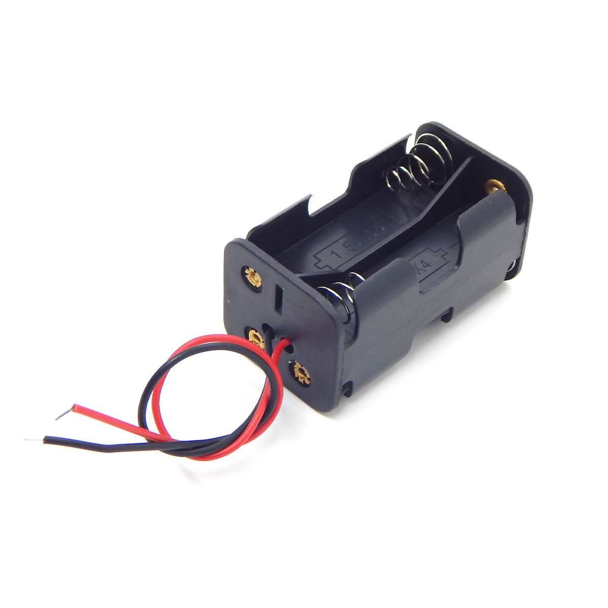 Батарейний відсік (контейнер) 4×AA пластиковий з проводами для елементів живлення, фото 1