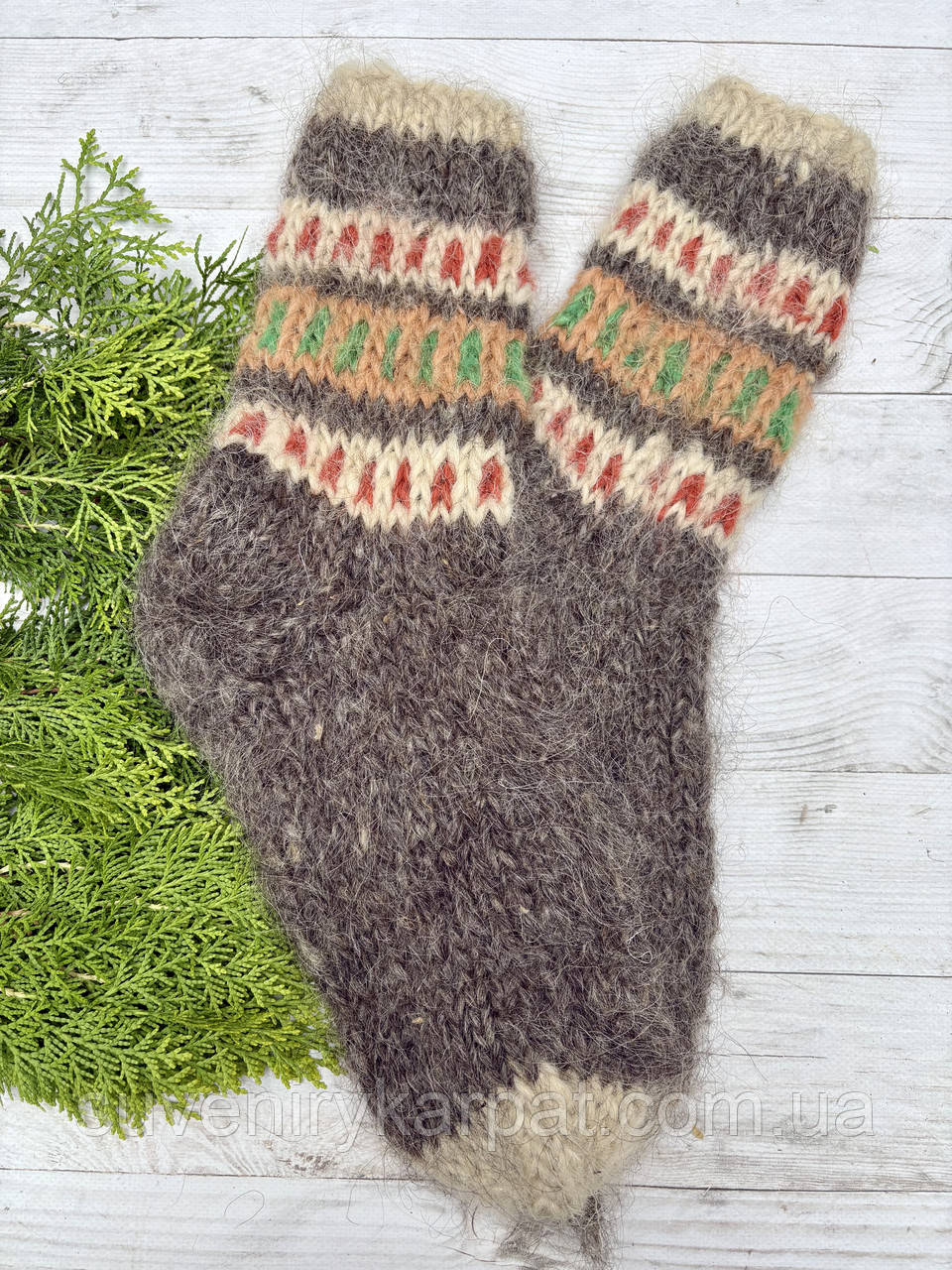 Гуцульські Шкарпетки з овечої шерсті чоловічі шкарпетки 41-43, фото 1
