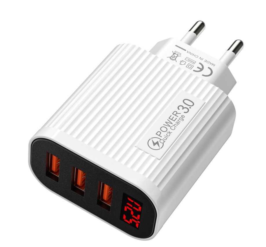 Зарядний на 3 USB 36-2S з вольтметром-амперметром 5V 3A