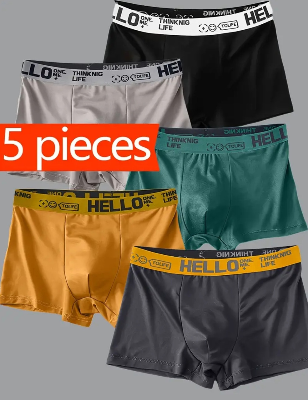 Набір чоловічих трусів ХХL 5 шт боксерів, труси боксери для чоловіків розмір 50-52, фото 1
