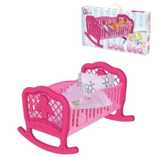 Кроватка для куклы с постельным бельем Технок 24х45х26,5 см