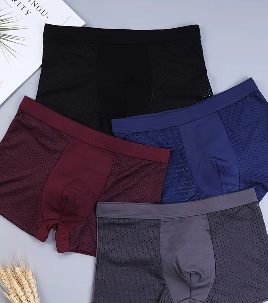 Набір чоловічих трусів ХL 4 шт боксерів, труси боксери з повітропроникного матеріалу розмір 48-50, фото 1