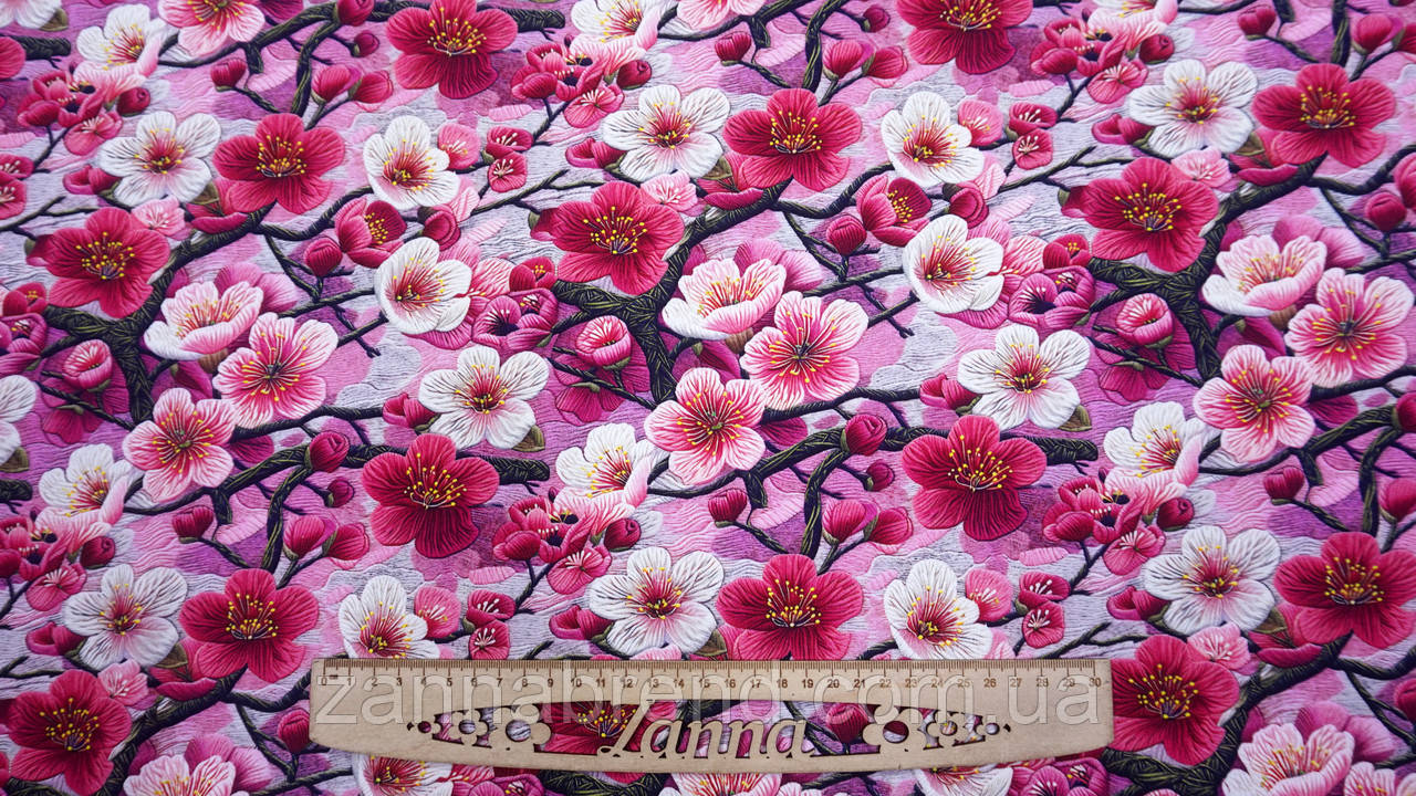Футер Двонитка колір рожево-малиновий "Ніжність сакури" (Туреччина), фото 1