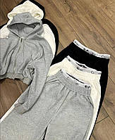 Костюм теплий з укороченою кофтою та штанами з подвійною гумкою 3394