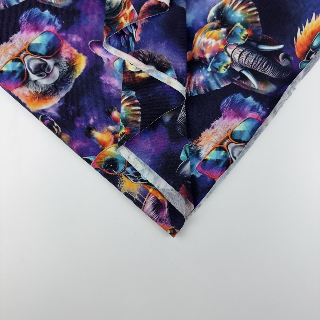 Футер двунитка "Круті звірі в окулярах "- 180см. (діджитал) ВІДРІЗ 1м