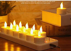 Святкові свічкі з підзарядкою 12 шт