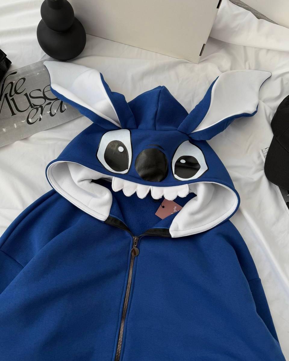 Худі "Стич" подовжений на змійці теплий 9841, фото 1