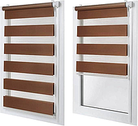 Роллеты День Ночь Жалюзи Рулонная штора День-Ночь Темно-коричневая