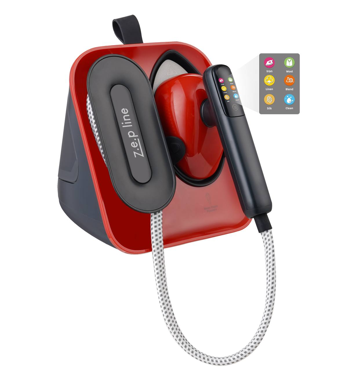 Універсальна парова праска - відпарювач Zepline ZP-00222 3000Вт Ручний відпарювач із сенсорним керуванням, фото 1