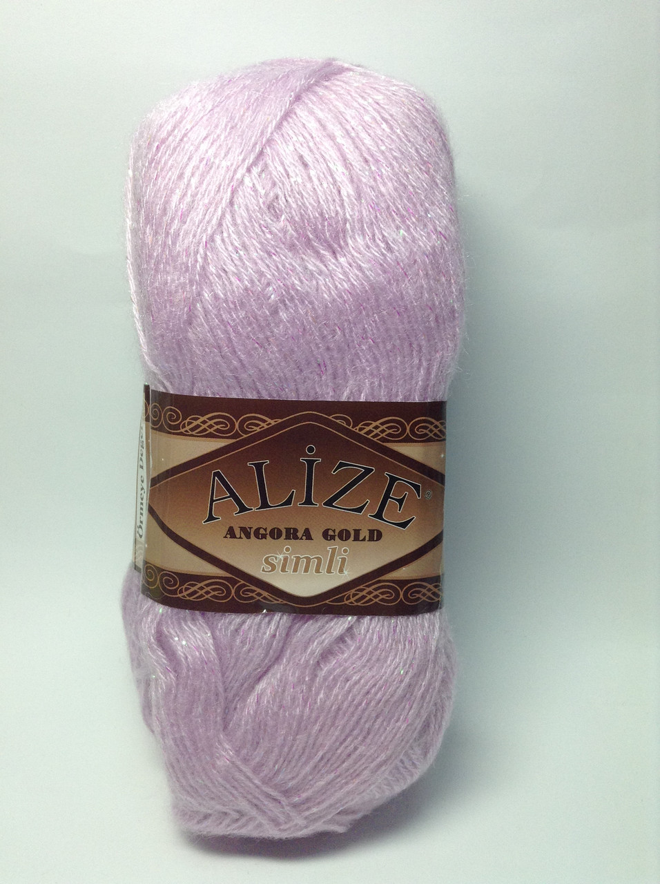 Пряжа angora gold simli - бузковий колір