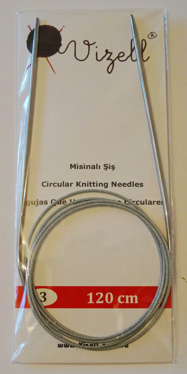 Спиці для в'язання кругові№ 3 на тросі 120 см Vizel