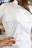 Кітель кухаря Lux Form Атланта жіночий білий рукав 3/4, фото 2