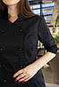 Кітель кухаря Lux Form Атланта жіночий чорний рукав 3/4, фото 3