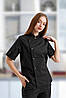 Кітель кухаря Lux Form Спіріт унісекс чорний з коротким рукавом на кнопках, фото 2