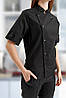 Кітель кухаря Lux Form Спіріт унісекс чорний з коротким рукавом на кнопках, фото 4