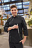 Кітель кухаря Lux Form Black водовідштовхувальний унісекс рукав 3/4 чорний, фото 2